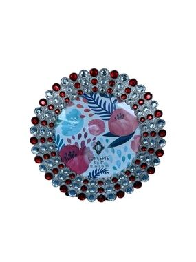 ⭐️ NWOT Concepts Bejeweled Round Photo Frame - Red & Silver- 4” x 4” - #2
